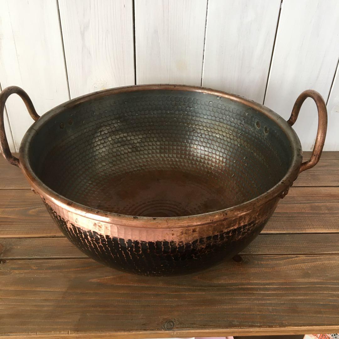 銅製 丸型鍋 銅にしき鍋（小）20cm（1.4L）木蓋付き 【有次 錦店】