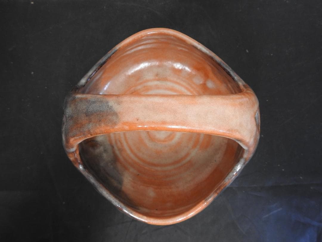 赤楽焼　手鉢　桐山造　共箱　MA779