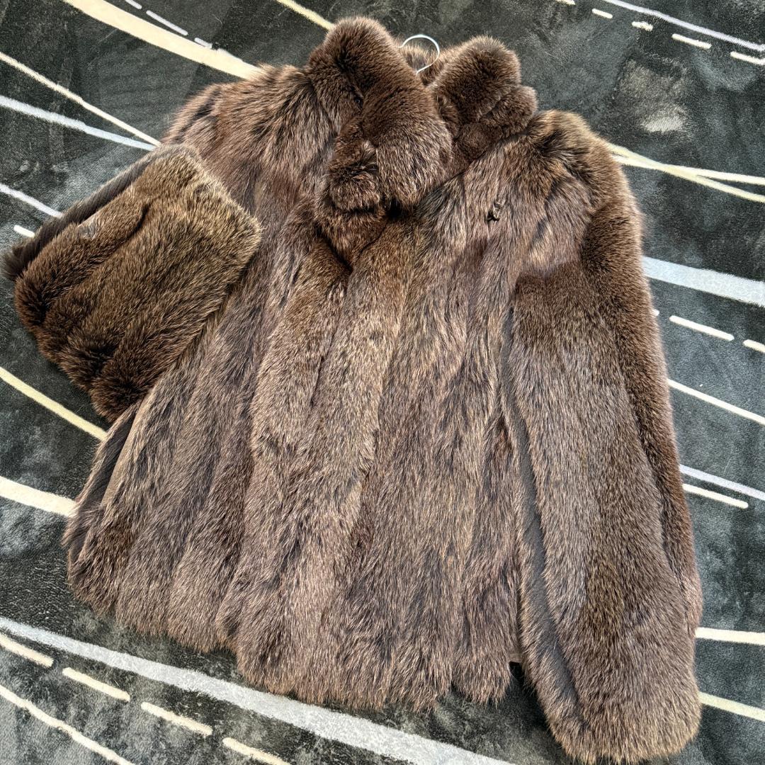 SAGAFOX ブラウン染め もふもふ サガフォックス リアルファーコート