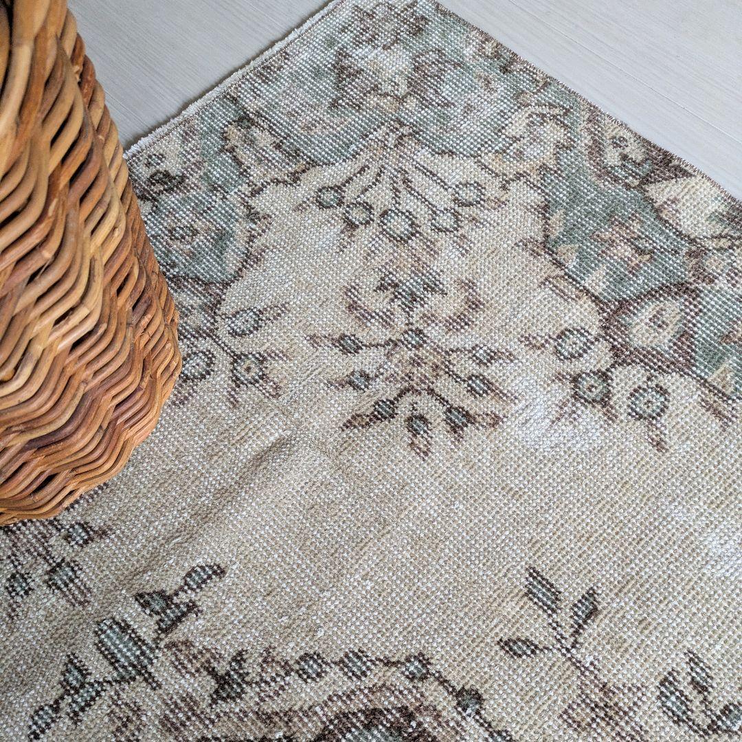 108×203 グリーン王道メダリオン トルコヴィンテージラグ - メルカリ