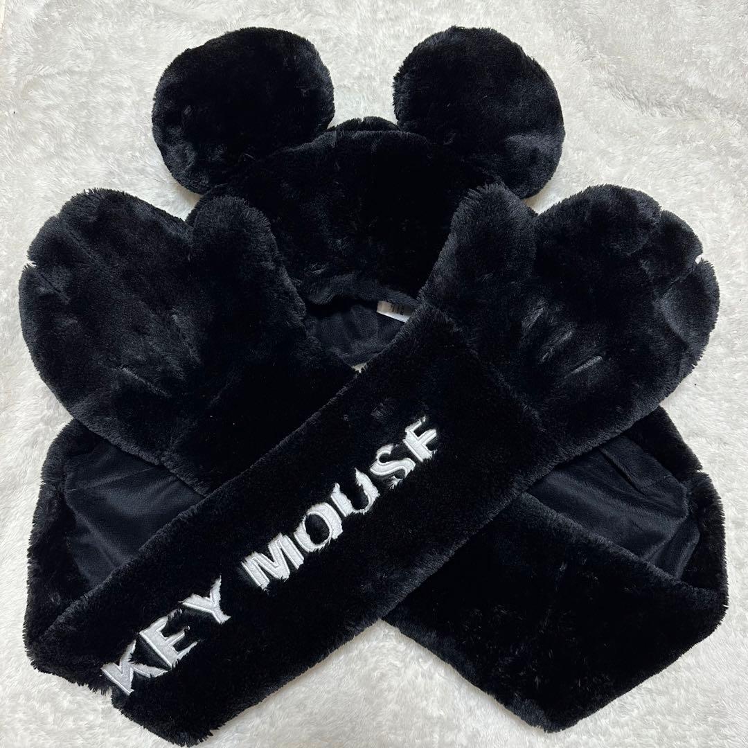 ディズニー ファンキャップマフラー ミッキー 被り物 黒 ブラック