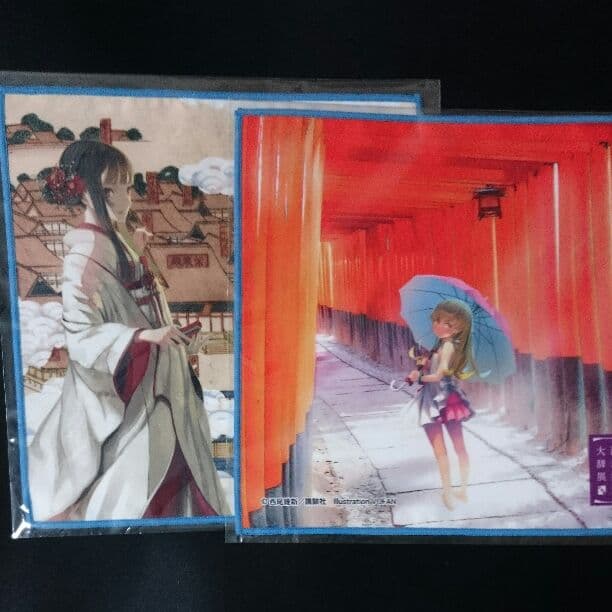 西尾維新大辞展 京都限定 グッズ ハンカチ ２種セット 西尾維新大辞展 ミニ色紙セット（5枚セット）【Loppi・HMV限定