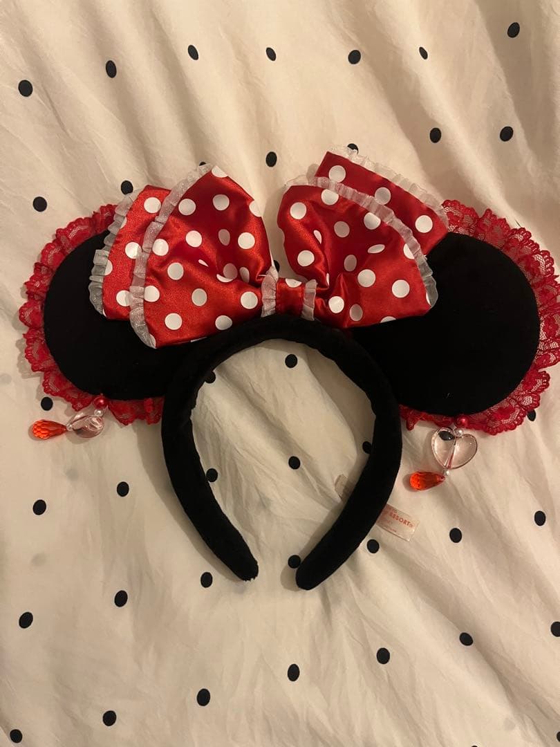 ミニーちゃん 赤 カチューシャ 水玉 ディズニー ミニー カチューシャ リボンカチューシャ リボン 赤 水玉 - メルカリ