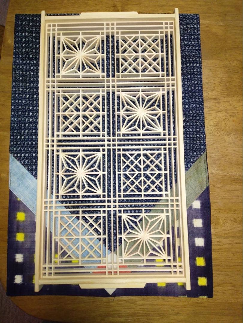 組子細工麻の葉紋様折敷2個