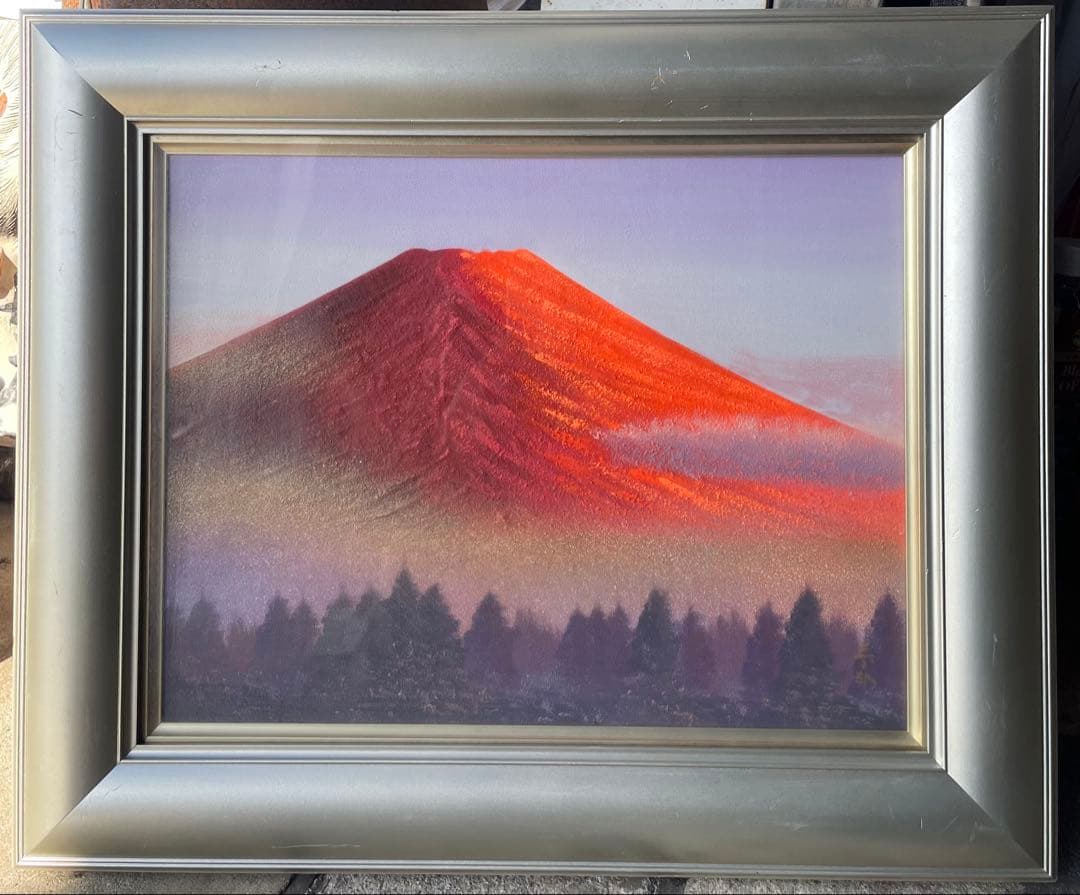 美品 徳田春邦「赤富士」油彩画 油絵 直筆サイン入り 富士山 縁起物 開運 楽天市場】「赤富士」谷口春彦 F6サイズ油彩画[油絵]（直筆油彩画