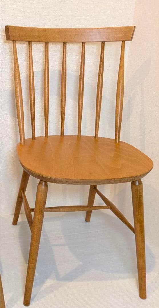 レトロ ダイニングチェア 椅子 食堂 木製 合皮 レザー 赤 松田家具 1