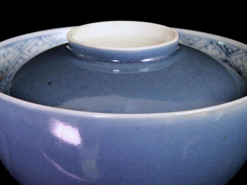 古伊万里 薄瑠璃 蓋茶碗 江戸期 E380AS-CHs - メルカリ