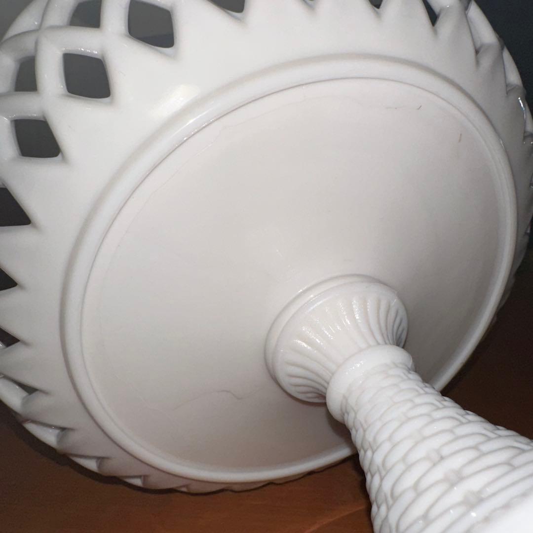 1880年代 チャリナー・テイラー社 アンティークミルクガラスコンポート