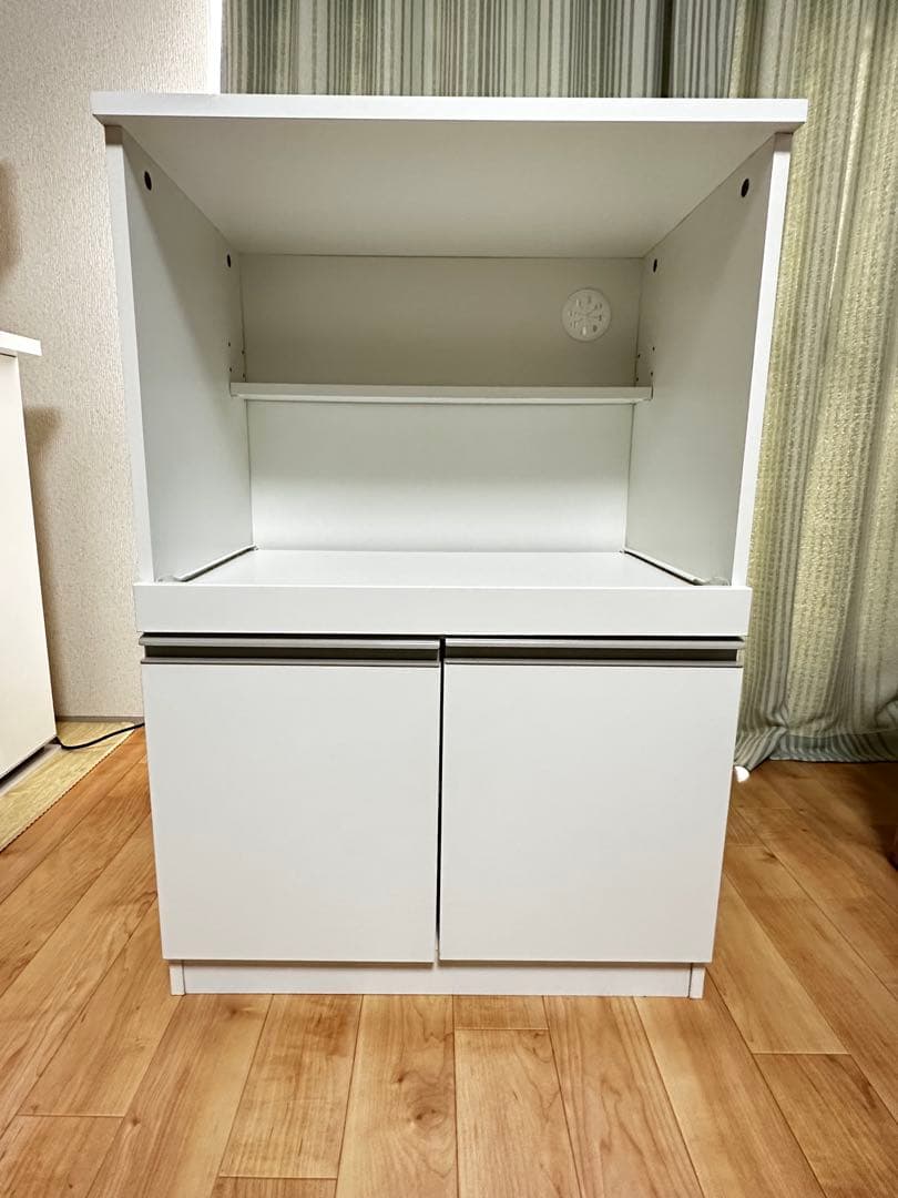 mmホワイト 引き出し式レンジボード 楽天市場】国産 幅90cm 食器棚 完成品 レンジ台 レンジボード 引き戸