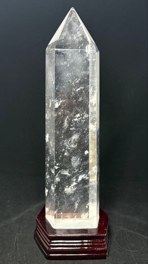 最大級！美しい天然水晶六角柱　訳あり激安　重さ約2558g 高さ約332mm GOLD STONE 天然 水晶 六角柱 ポイント Mサイズ 高さ 7-8cm前後 1個