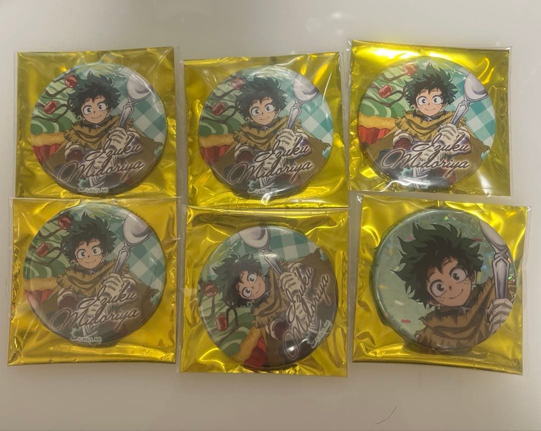 ヒロアカ オープンスクール 缶バッジ 緑谷出久 カップケーキ 6点