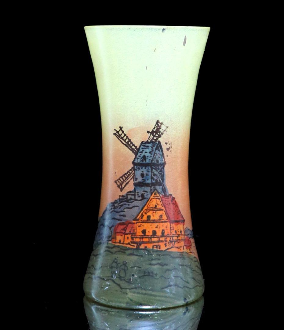 フランソワ・テオドール・ルグラ 1890年頃 レアサイズ 風車のある街 花瓶 ルグラ 「マーガレット文金彩花瓶」 | | アトリエ・ブランカ