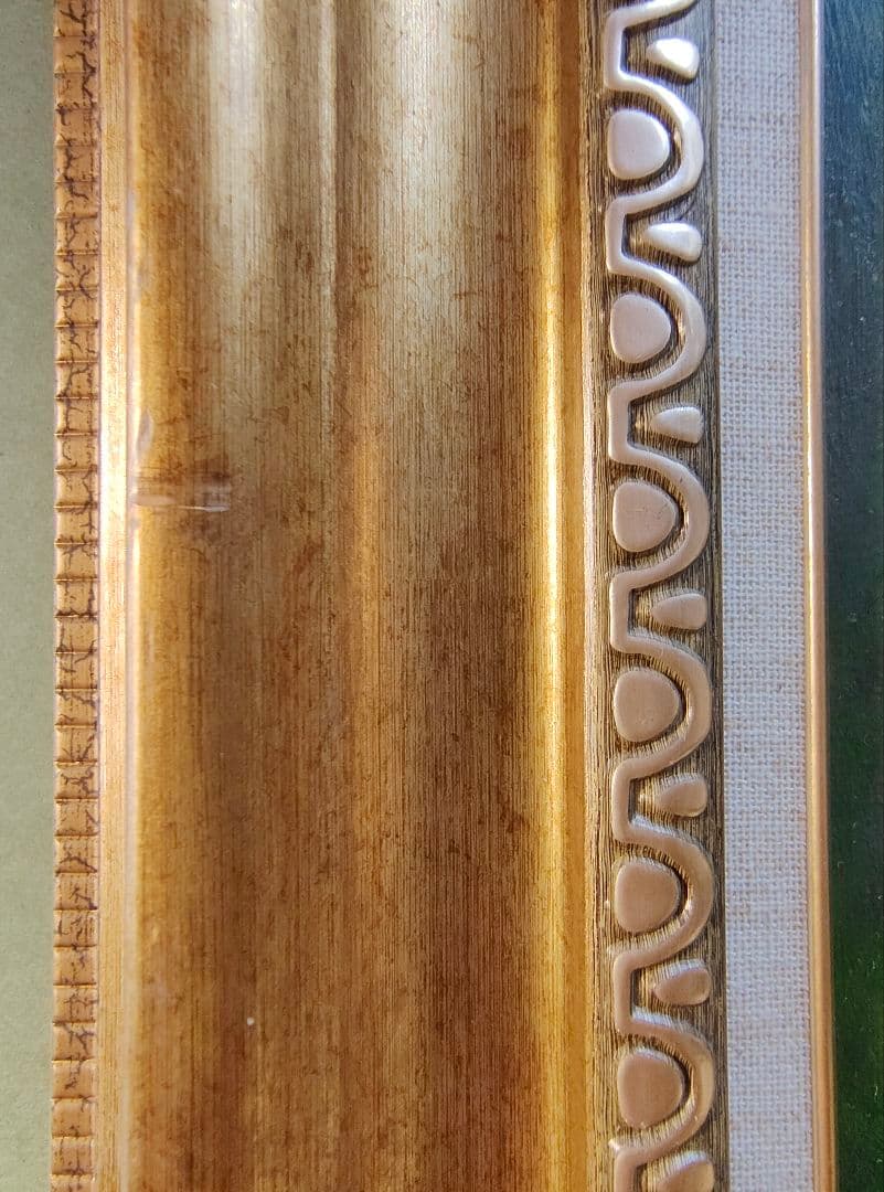 送料込】F50号 額縁 ゴールド アクリル板付 大型 アンティーク調 個展