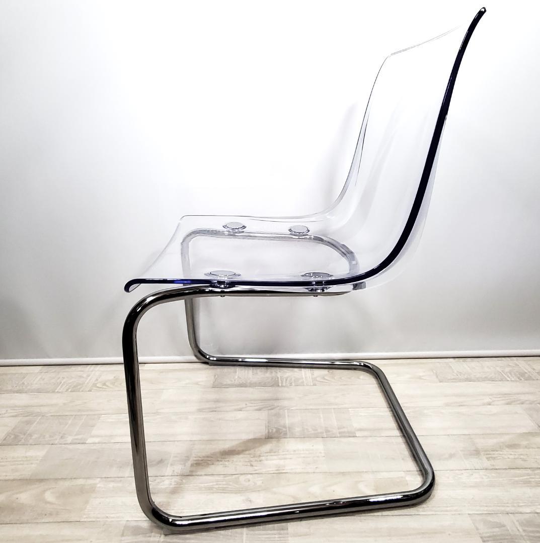美品☆IKEA イケア☆TOBIAS トービアスチェア☆クリア クロムメッキ