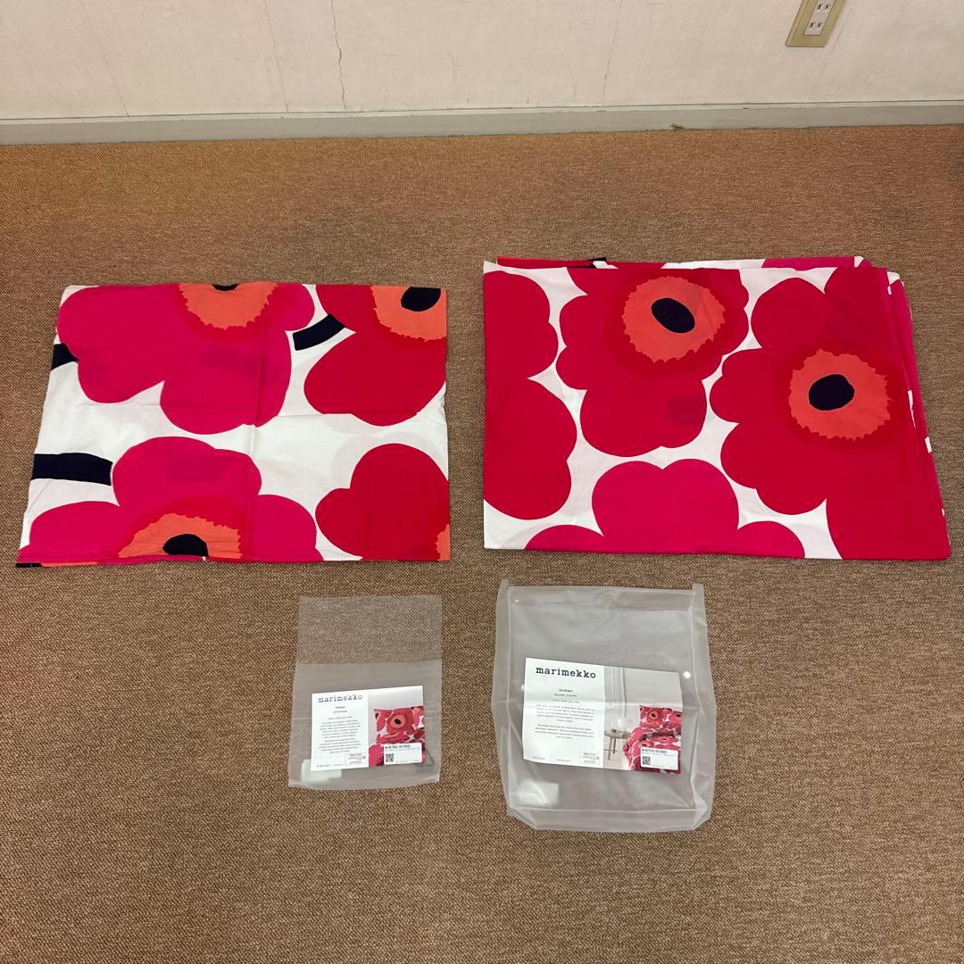marimekko ウニッコ 掛け布団カバー　枕カバー　2点セット レッド ベッドリネン通販 marimekko マリメッコ 掛け布団カバー | BED LINEN PLUS