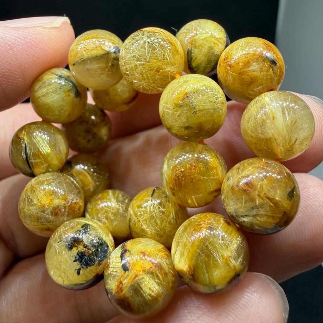 ◯093 ゴールド タイチン ルチル クォーツ ヘマタイト◯ 希少な太陽放射タイプ S級 ヘマタイト入り タイチン ゴールドルチル