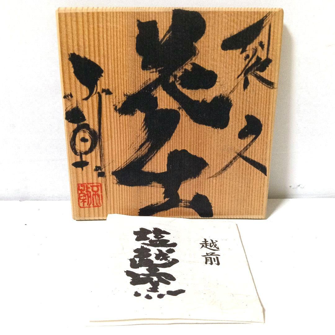 越前焼 塩越窯 白越不朝 裂久 花瓶 花生 花入 花器 共箱 共布 栞の通販