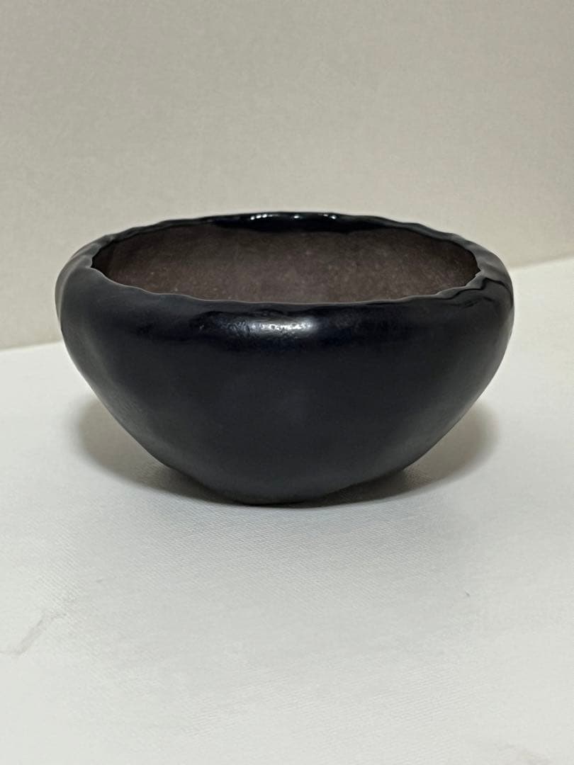 初代平安東福寺　瑠璃釉　手びねり　小品丸鉢 盆栽鉢 「東福寺瑠璃釉窯変長方鉢」 植木鉢 初代 平安東福寺 落款あり