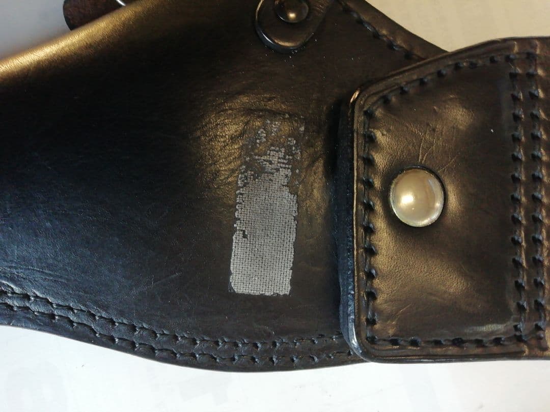 ブラックレザー 右利き用ホルスター 個人装備品 株和宏製造