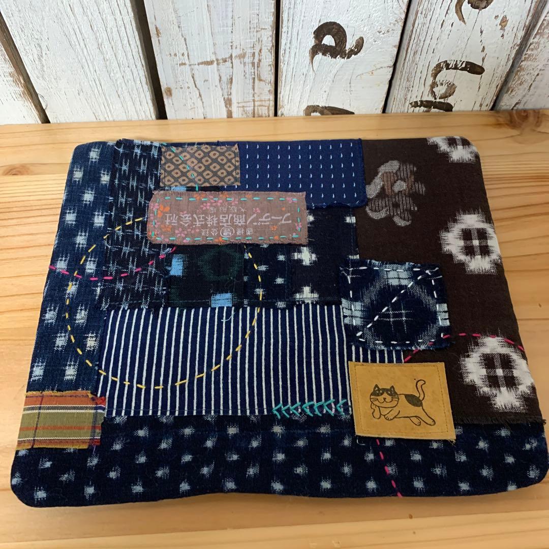 ハンドメイド パッチワーク 絣リメイク 藍染 ランチョンマット マルチ