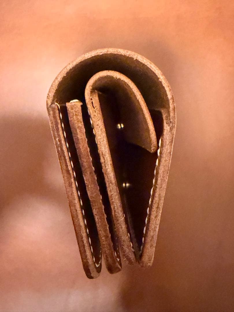 ハンドメイド コンパクト財布 ワルピエ ブッテーロ キャメル ヌメ革