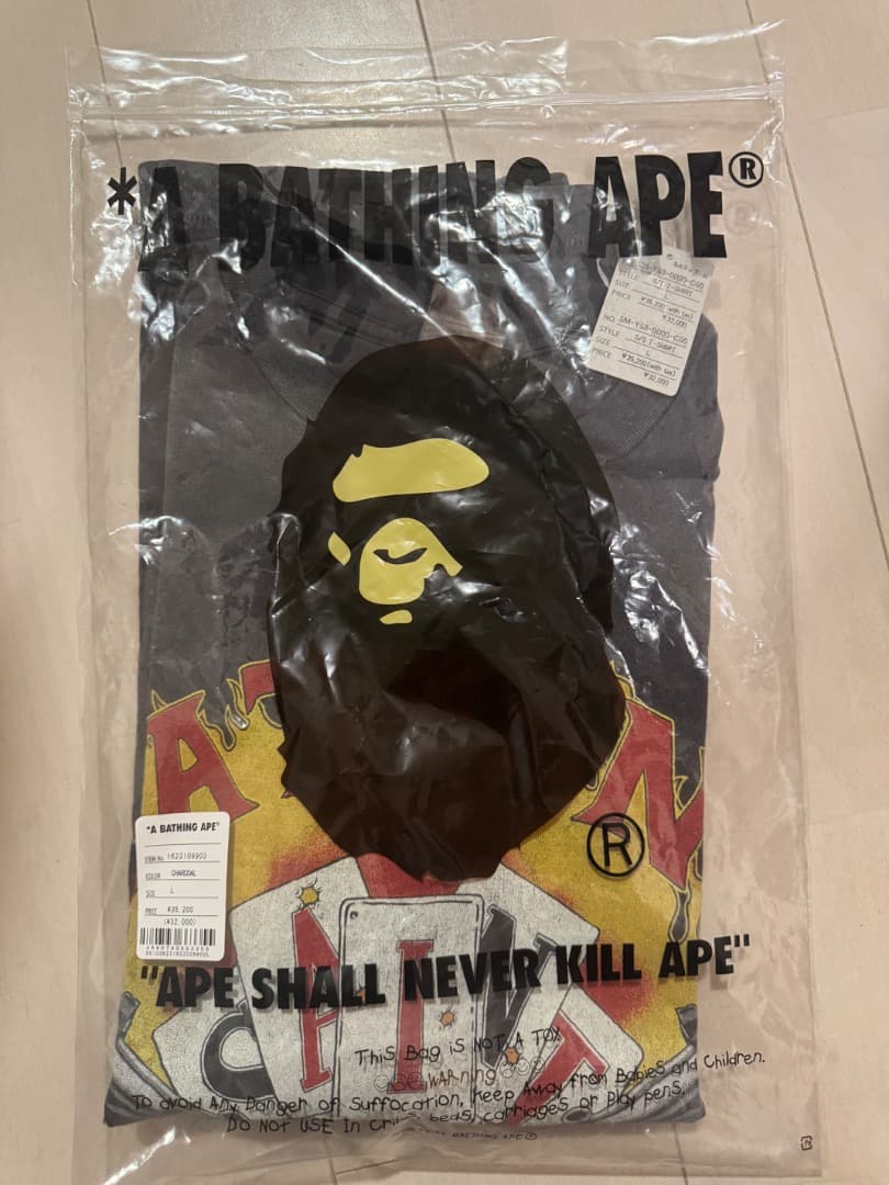 ミュージシャン SAINT Mxxxxxx bape Guns Tee L size BAPE A BATHING APE × SAINT Mxxxxxx 24SSコラボアイテムが4/27に国内