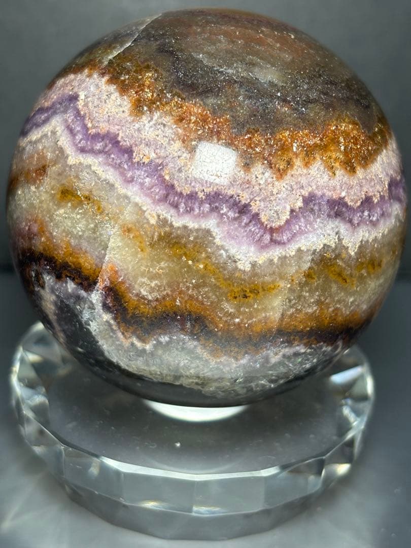 レア　オーラライト23 フローライト共生　スフィア　6.25cm 絶妙な美配色