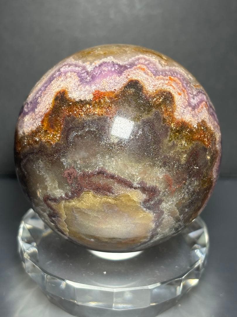 レア　オーラライト23 フローライト共生　スフィア　6.25cm 絶妙な美配色