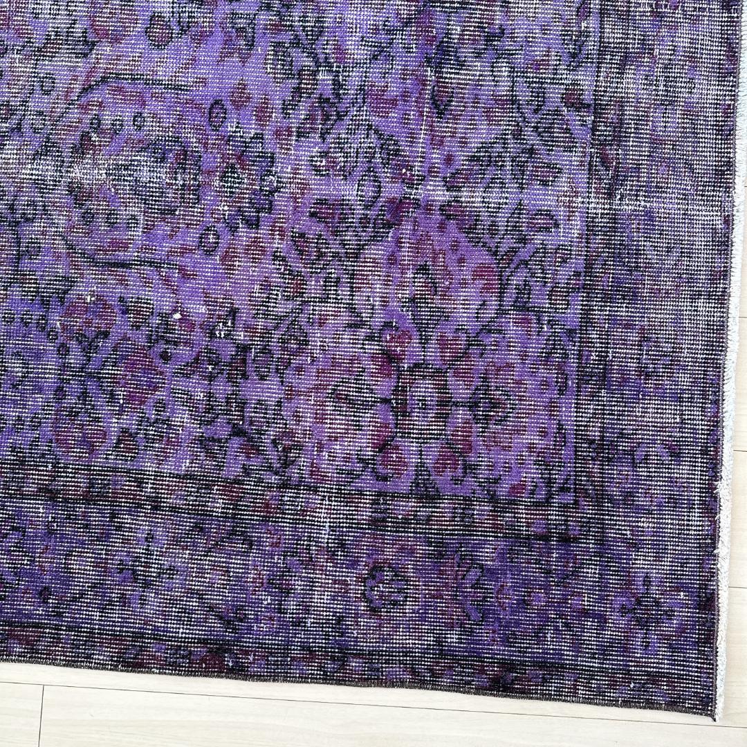 トルコ ヴィンテージラグ A127超大判 バイオレット パープル オーバー