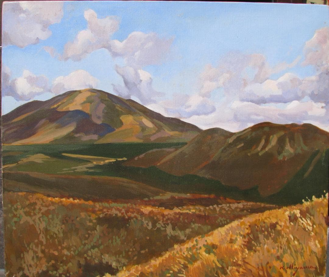 東京芸大小磯教室主要作家,檜山健三「駒ヶ岳」F10号油彩,日本の原風景 檜山健三作品をアトリエより入手いたしました。茨城県石岡市出身 東京