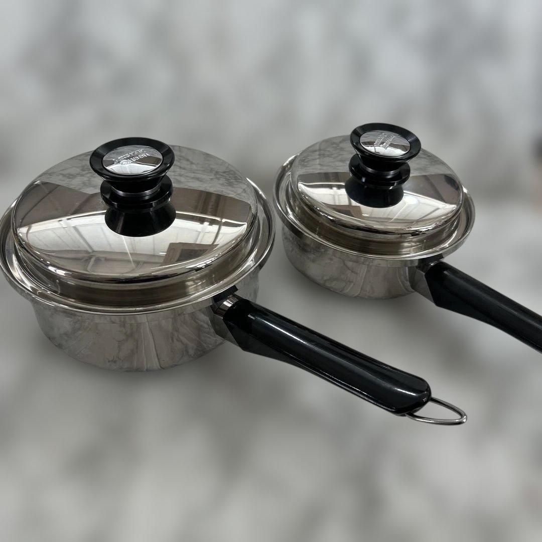 Amway アムウェイ クィーン ステンレススチール 小ソースパン/中フライパン 新品】アムウェイ クィーン 21ピースセット 鍋6種類 [大・中・小ソース