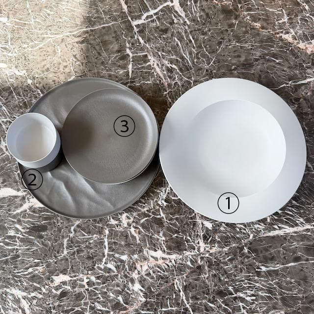 ARAS 深皿スクープ グレー ホワイト 26cm × 2枚セット - メルカリ