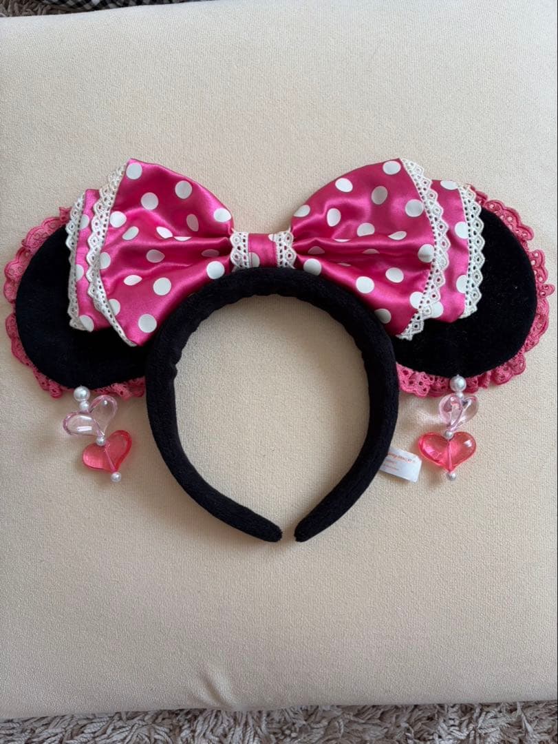 ディズニーミニーカチューシャ ピンクレースハートチャーム 旧デザイン ディズニー ミニーちゃん カチューシャ ピンク - メルカリ