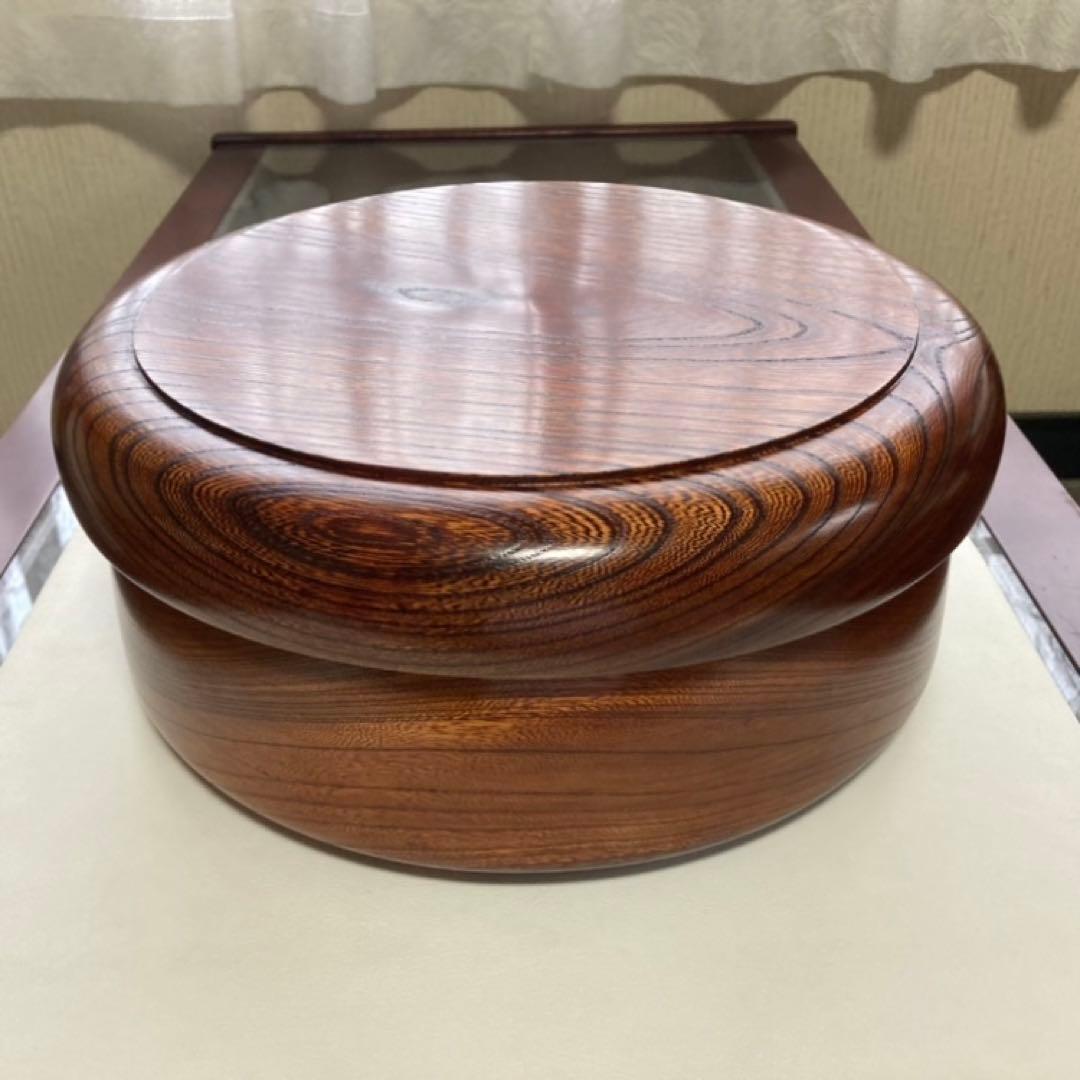茶びつ 茶櫃 お盆 欅 木製 天然木 くり抜き 蓋付き 茶道具 工芸品
