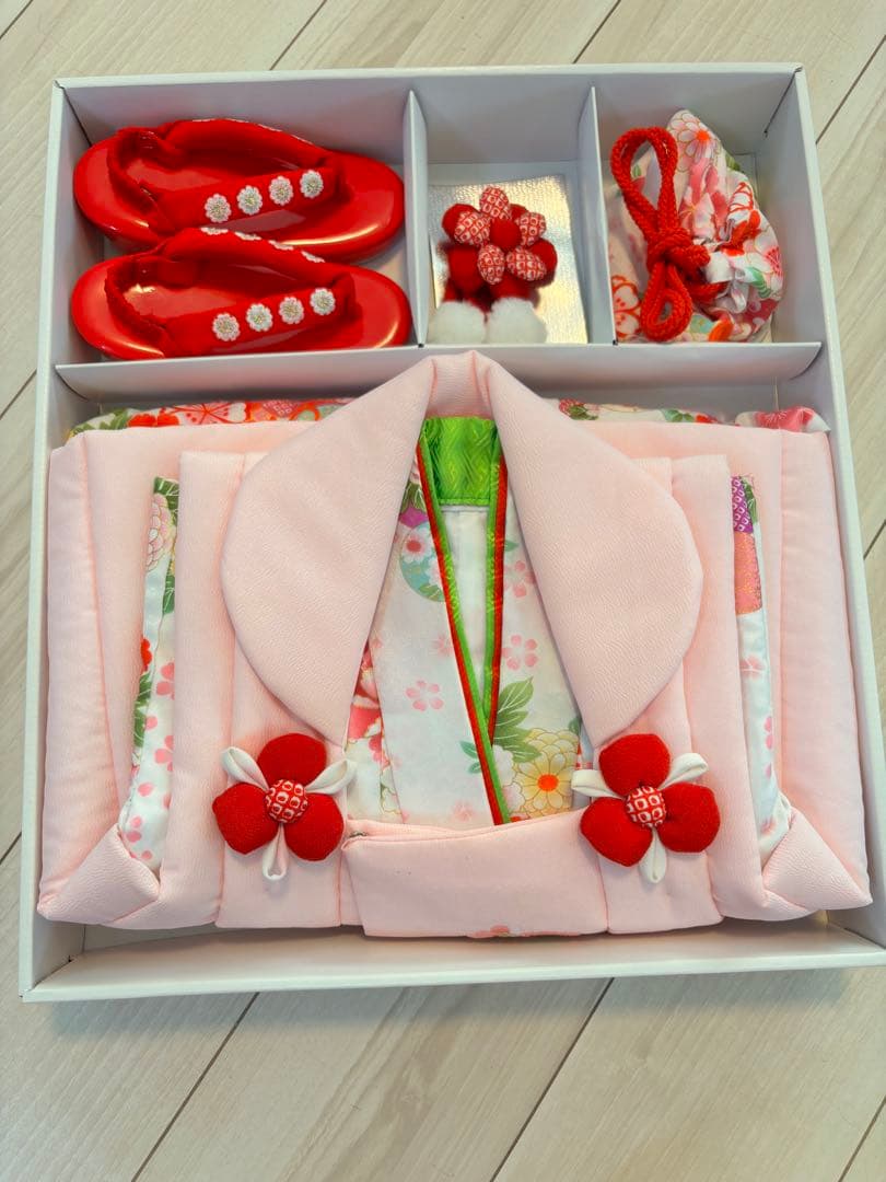 753 七五三衣装 ピンク 花柄 着物　3歳　女の子 七五三 着物レンタル 3歳 753 女の子 フルセット 被布 ピンク×紫 矢