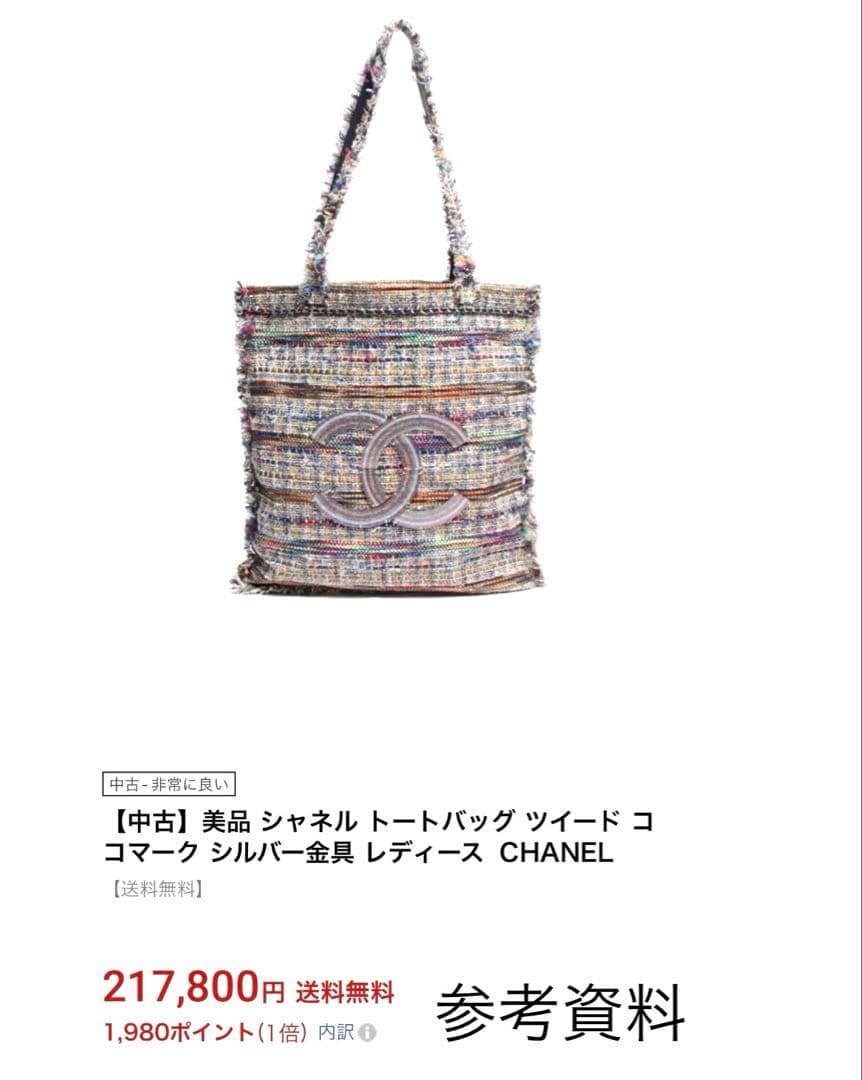 CHANEL ツイード トートバッグ スパンコール ノベルティ新品 - メルカリ