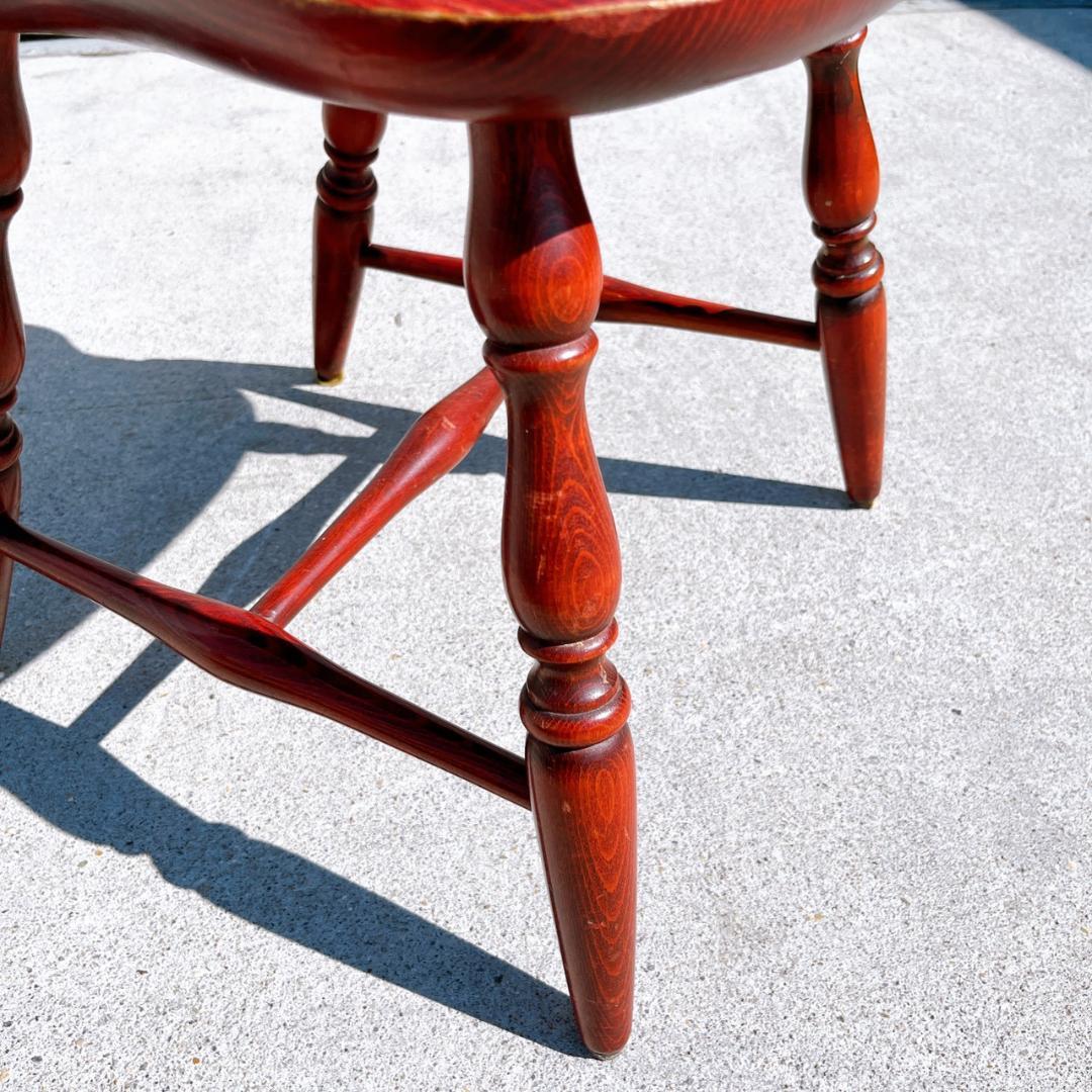 アンティーク① 飛騨産業 ウィンザーチェア ブナ キツツキ 無垢材 赤