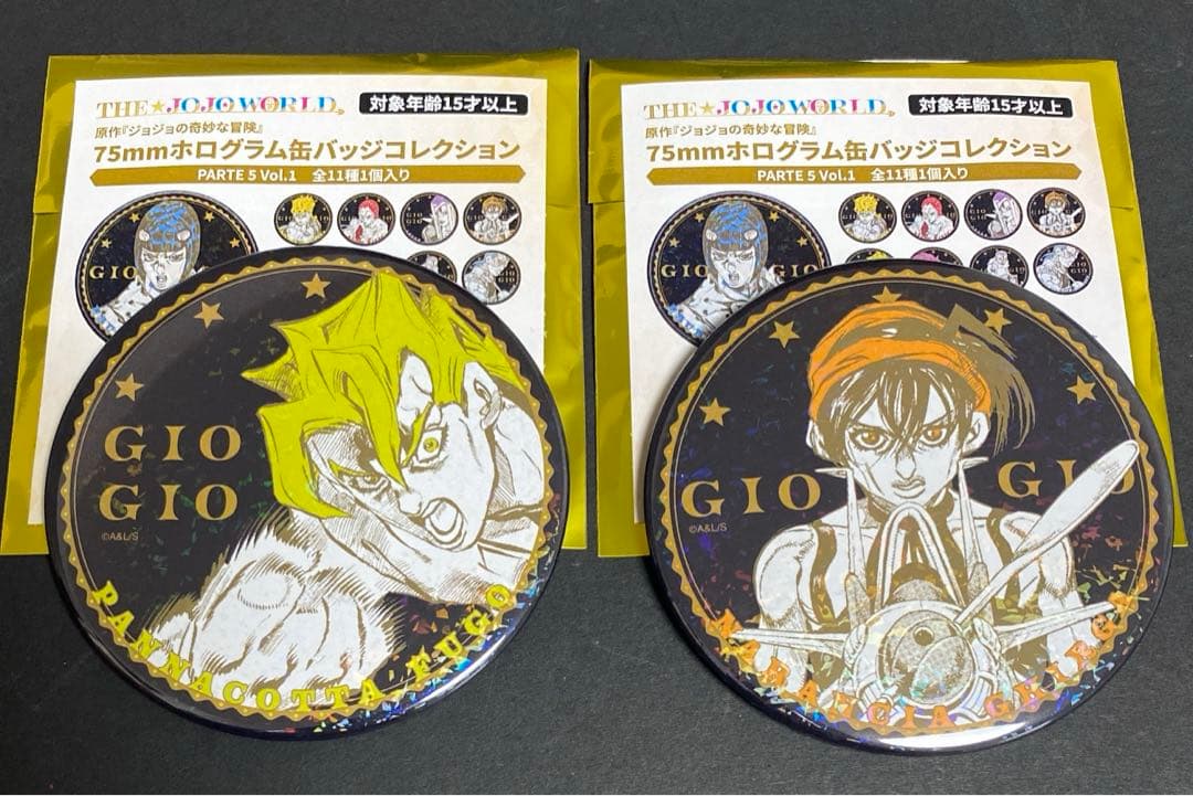 ジョジョ 75mmホログラム缶バッジ フーゴ ナランチャ - メルカリ