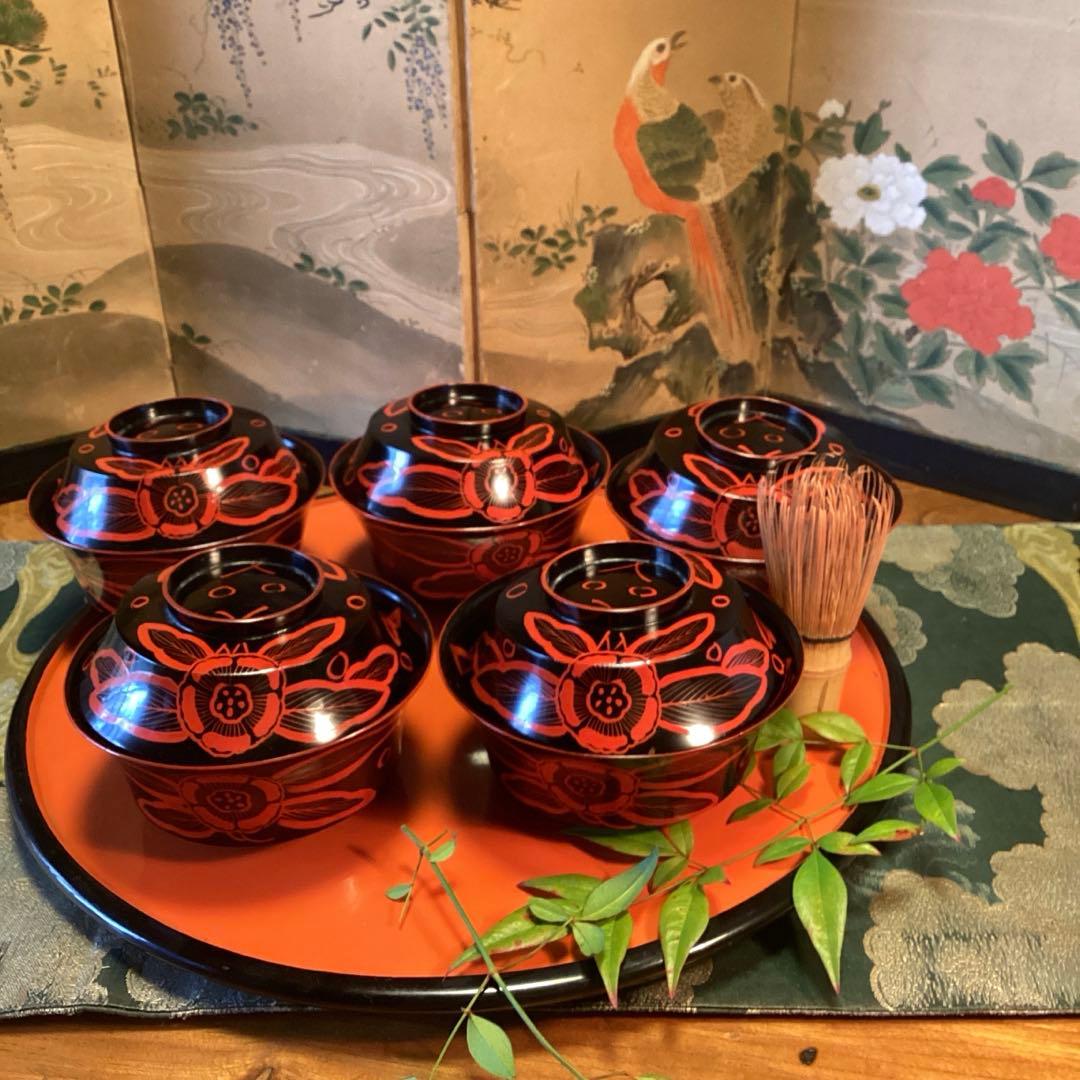 A1055 木製輪島塗　吉野椀　芙蓉紋様　吸い物椀　5客 5客 吸物椀 お椀 輪島塗」の人気商品一覧 | 安い商品を通販サイトから