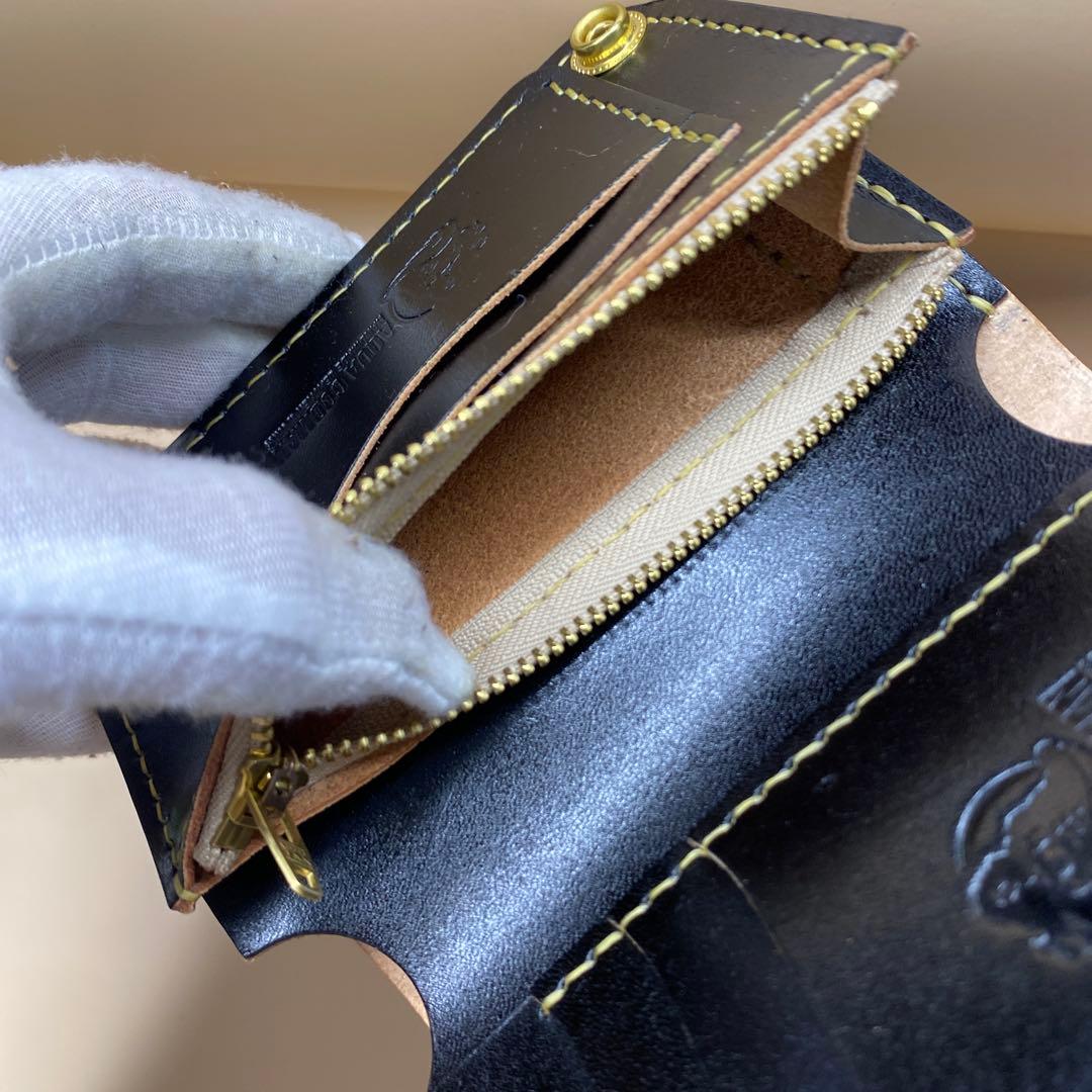 無骨 艶 マチ お札折らずに収納できる手染めミドルトラッカー