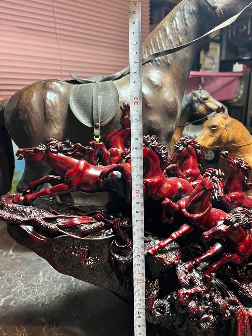 九頭馬 、寿山石九頭馬、うまくいく、縁起物、中国寿山石、置物 、骨董