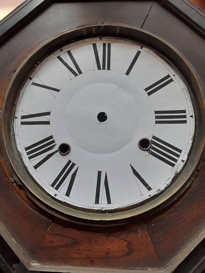 大正ロマン、八角形柱時計、 機械式 分解掃除、調整油注入、即使用可能