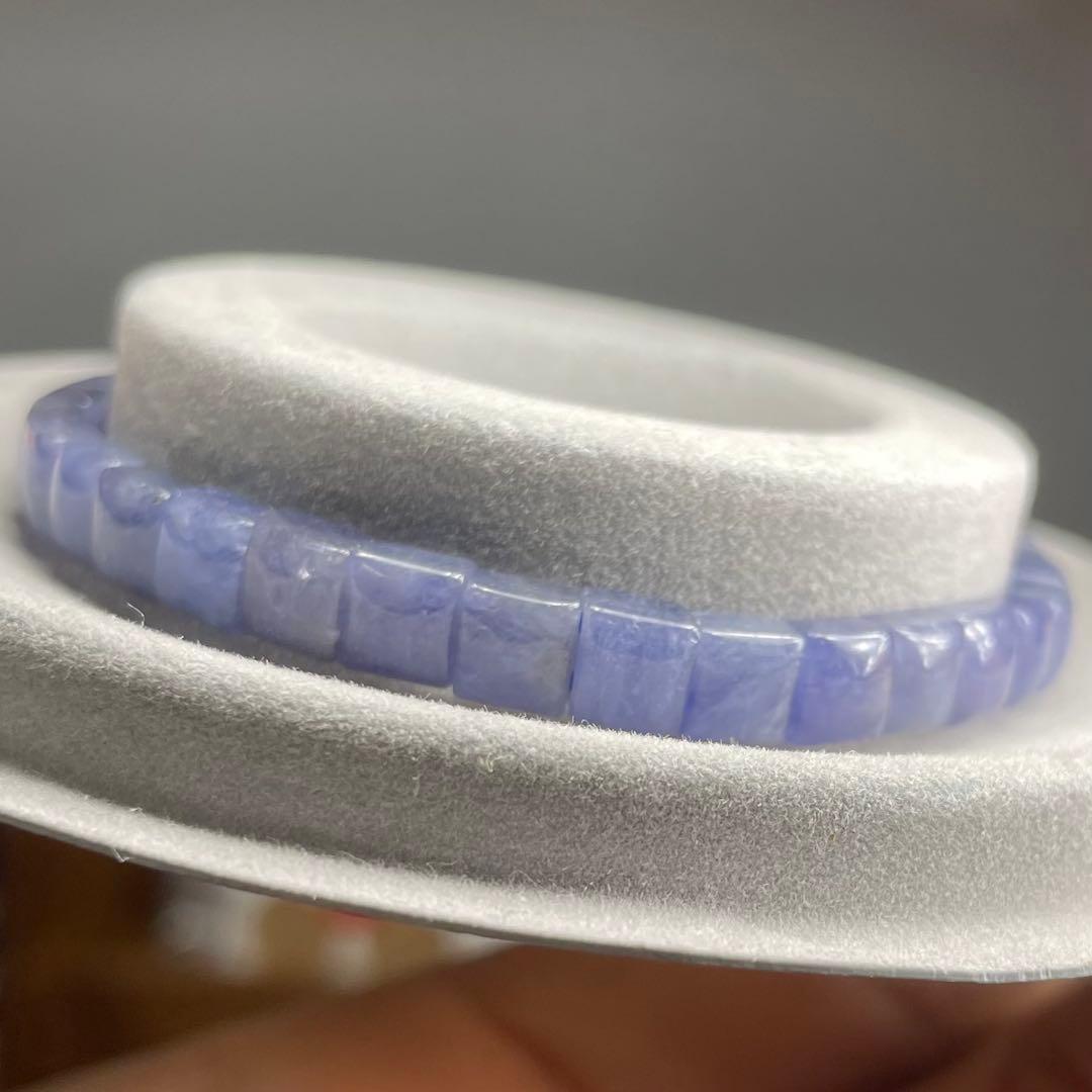 天然石ブレスレット·バングル　タンザナイト　紫シラー　5.5mm 13-14.5