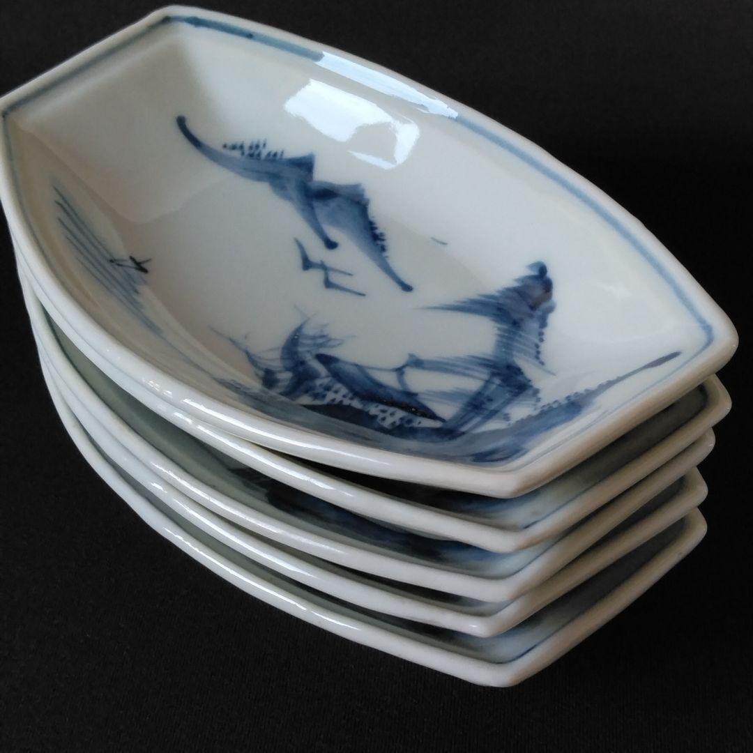 大正～昭和初期 古伊万里 舟形皿 染付山水 5客揃 骨董 古物 - メルカリ
