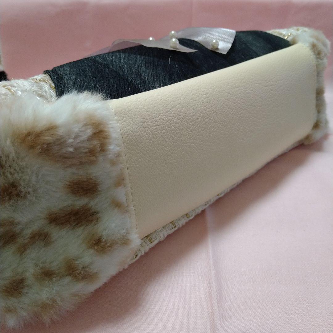 ゆ*ら様 コヤンイサムチョン☆横長トートバッグ ユキヒョウファー