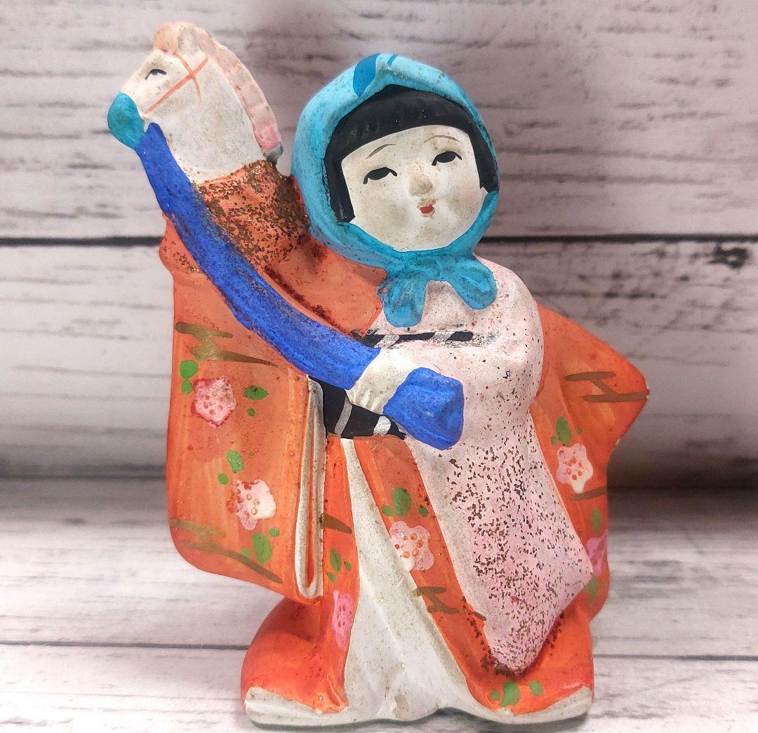 ☆骨董品 土人形 郷土玩具 舞妓 馬 春駒 - メルカリ