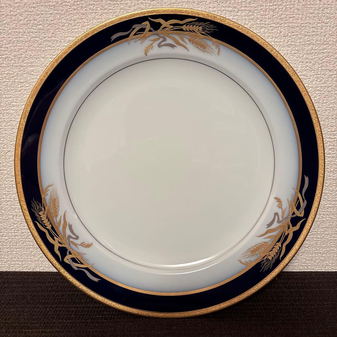 大倉陶園　ロイヤルブルー　瑠璃金彩金蝕稲穂　ディナープレート　26cm 大倉陶園 ロイヤルブルー 瑠璃金彩金蝕稲穂 ディナープレート 26cm