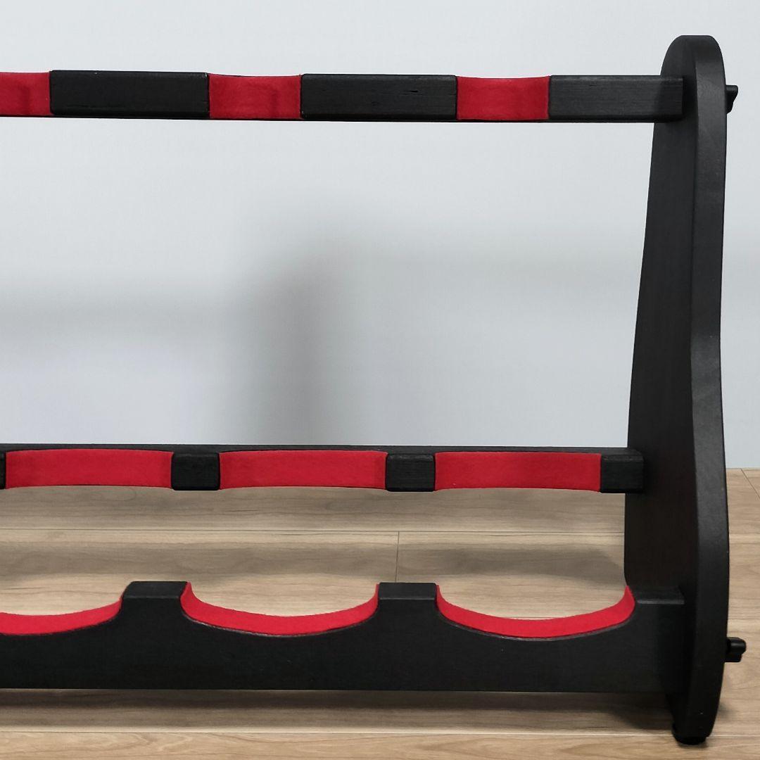 ♪手作り 三味線用スタンド木製 5丁並び 細棹 津軽 三線 教室にも♪の