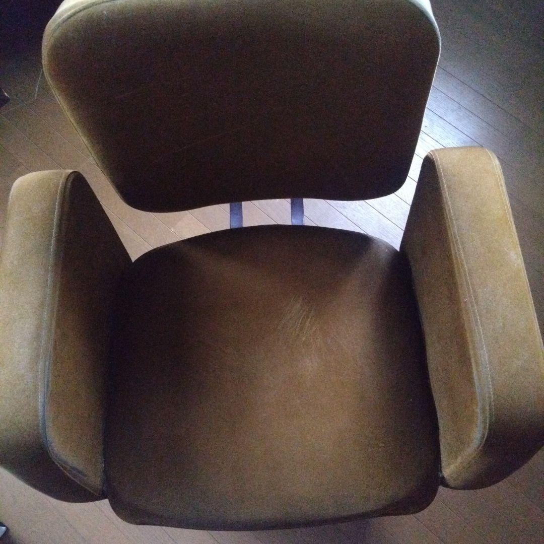 デスクチェア　昭和レトロ　重厚 DC-1010 レトロアンティークデスクチェア｜黒ブラック／肘付レザー