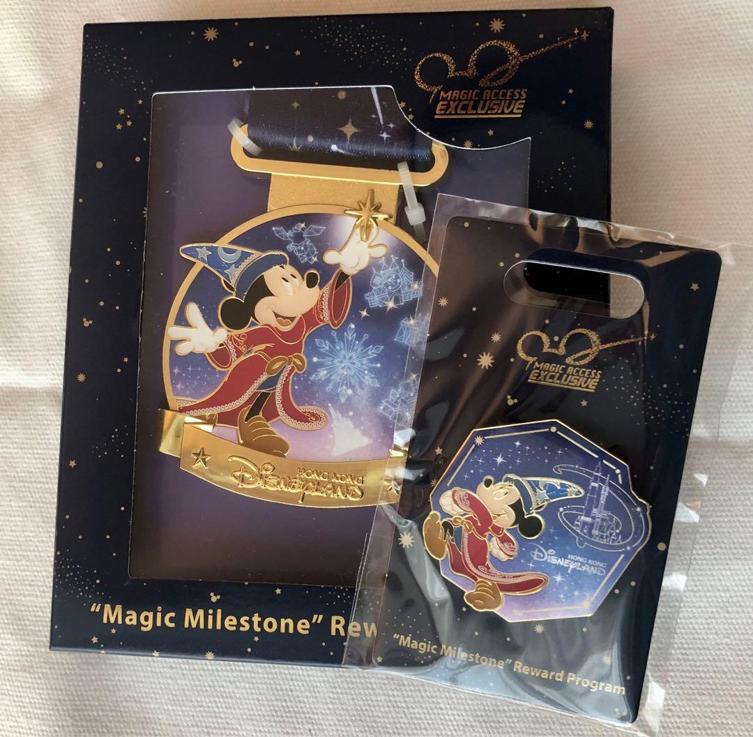 香港ディズニー 年パス 特典 ピンバッジ メダル ファンタジア ミッキー